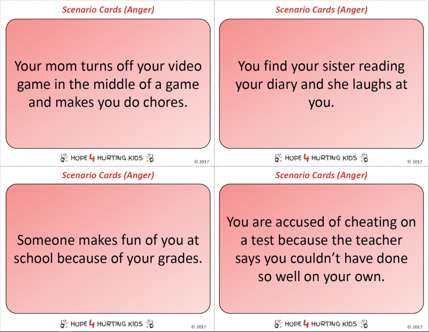 Emotion Scenario Cards (Anger)